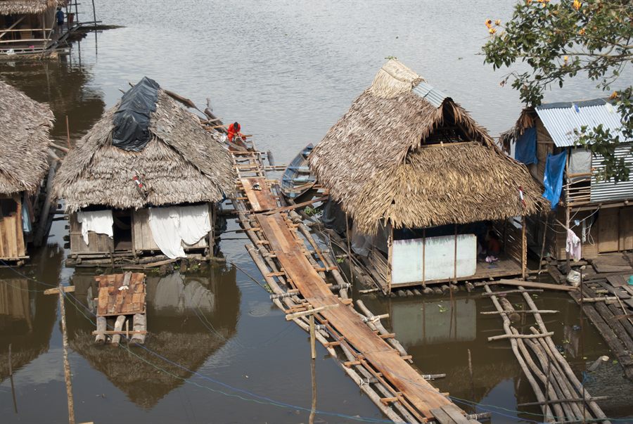 Stilt houses on the Amazon